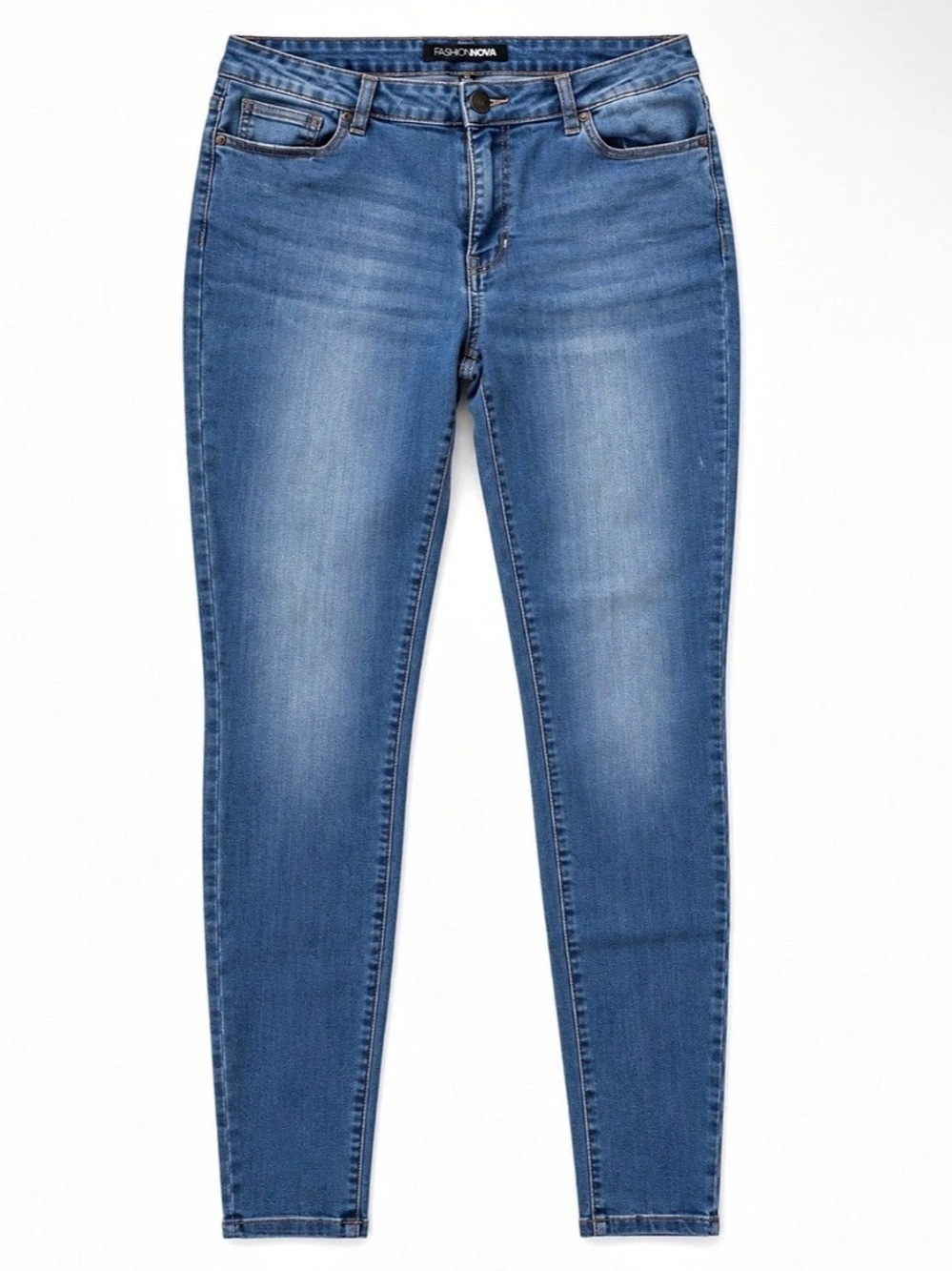Fashion Nova Medium Wash Stretch Skinny Jeans